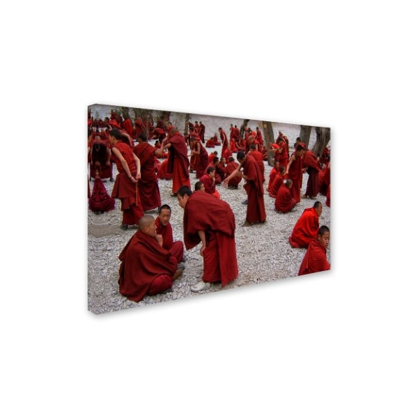 Yvette Depaepe 'Monks Debating' Canvas Art,16x24
